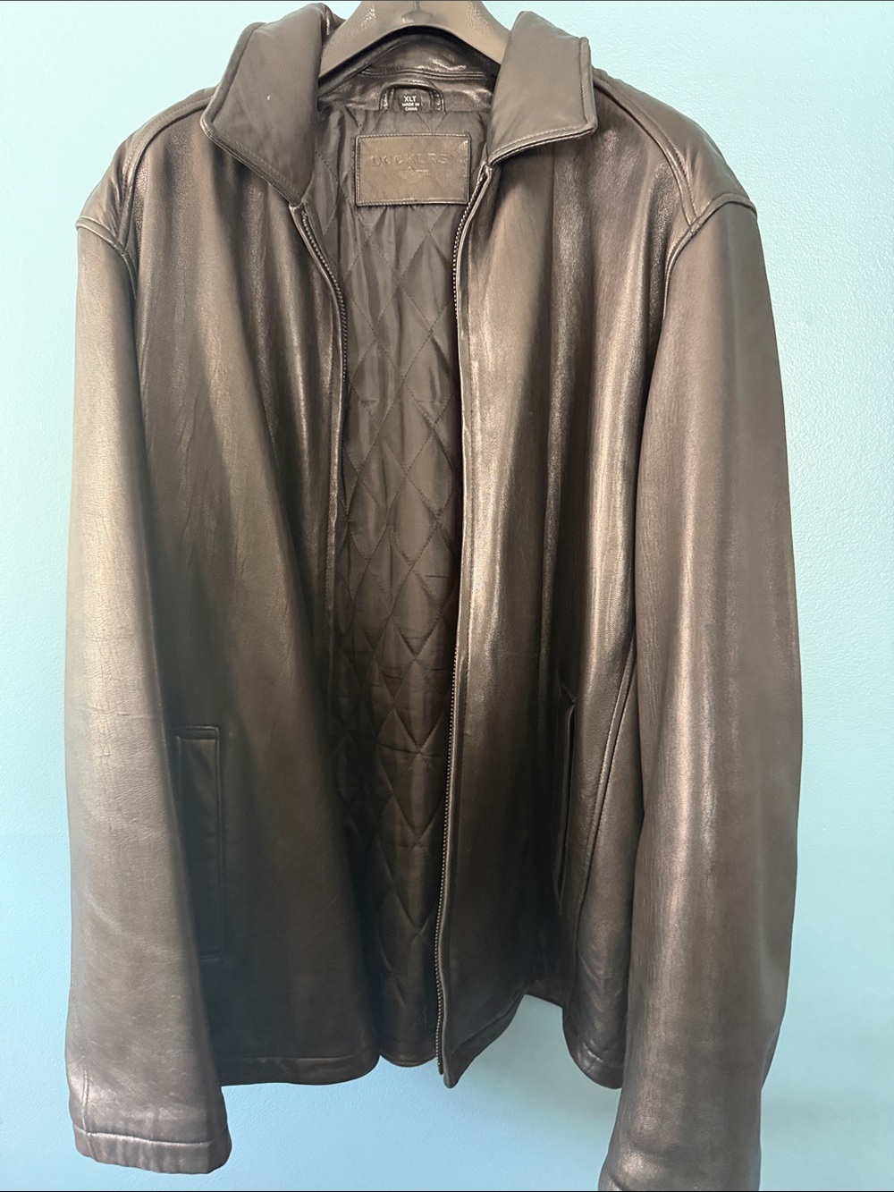 Dockers Black Leather Lightweight Jacket